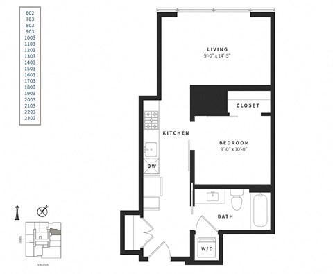 a floor plan of a bedroom apartment